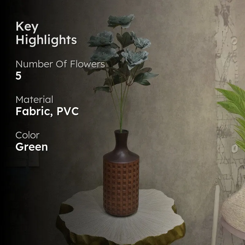 Premium Artificial Peony Flower - Green media 2