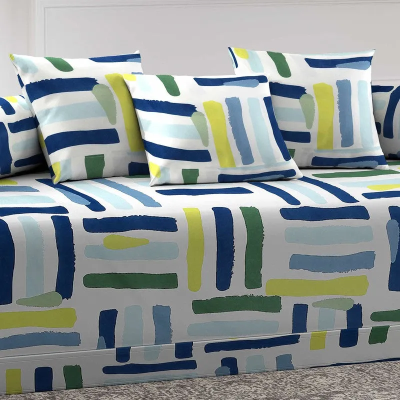Colorra Printed Diwan Set - Six Piece Set media 4