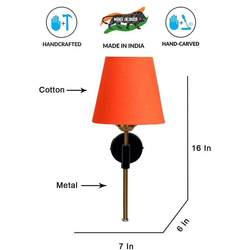 Beryll Steel & Cotton Wall Lamp - Orange media 6