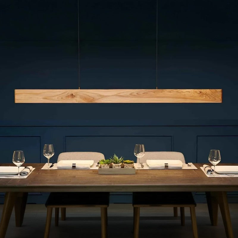 Pine Wood Timber LED Ceiling Lamp media 3