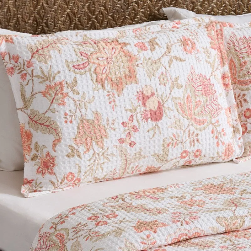 Petal Grace Cotton Duvet Cover (Peach) (230 Gsm) - Three Piece Set media 3