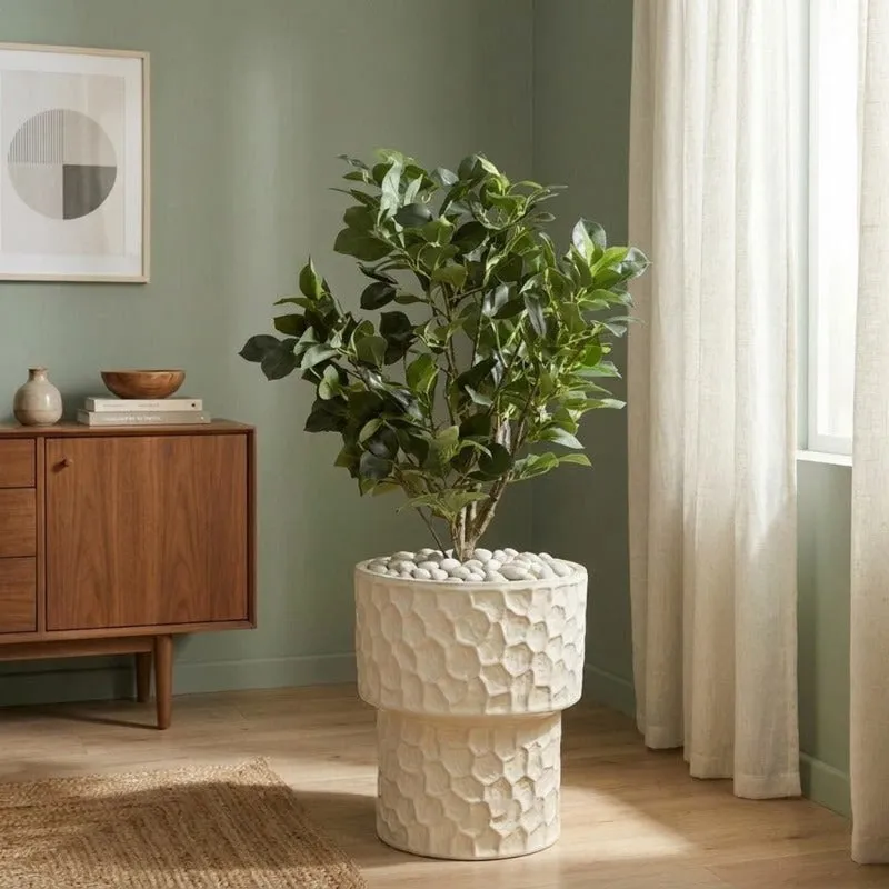 Peblora Floor Planter - White media 5