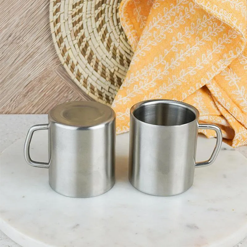 Deevas Stainless Steel Coffee Mug (170 mL Each) - Set of Four media 4