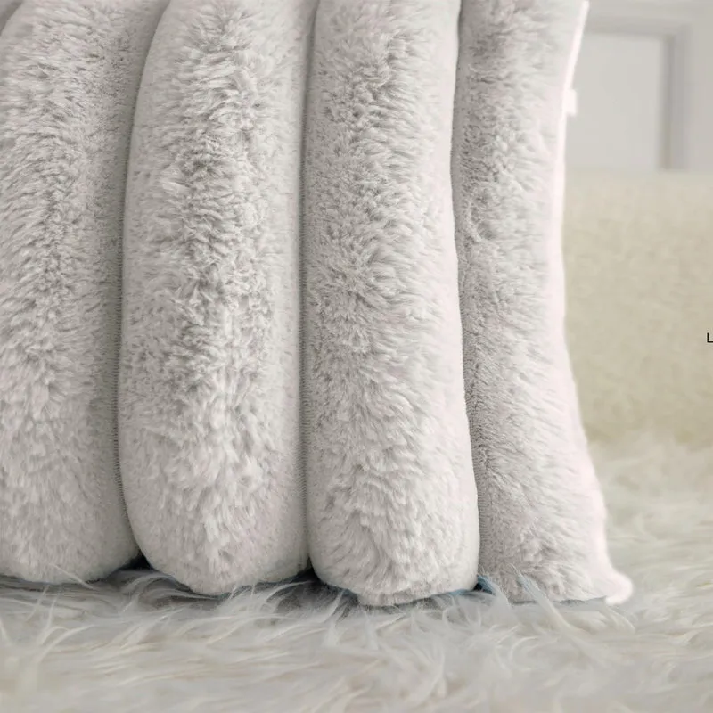 Stripe Luxe Cushion Cover Set (Off (White) - Set Of Two media 4