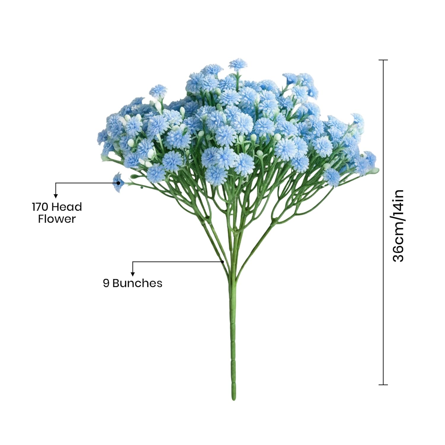 Azure Daisy Artificial Flower (Blue) - Set Of Two media 6