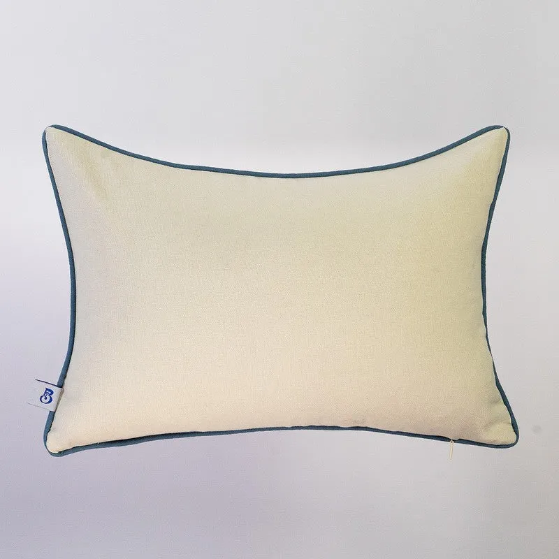 Leafy Trail Embroidered Cotton Cushion Cover media 5