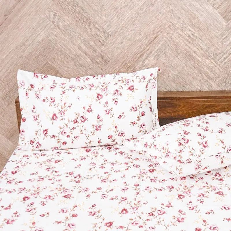 Ramisa Floral Cotton Bedsheet (Pink) - 180 TC media 4