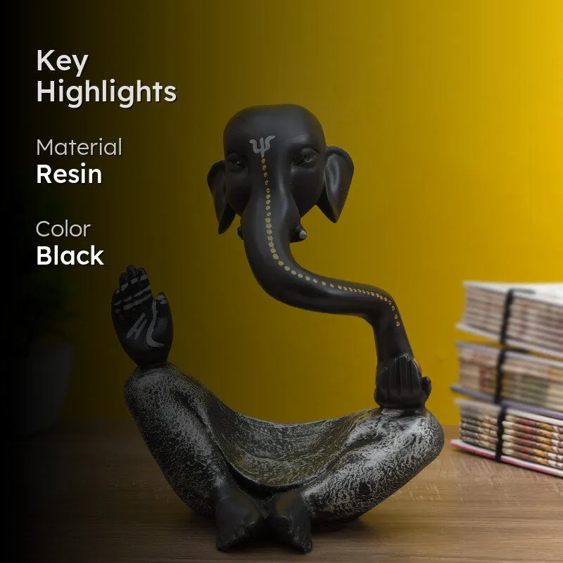 Ganapati Glow Resin Idol - Black media 2