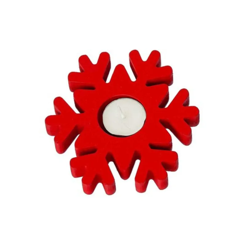 Flurry Of Light Carved Wood Tea Light Holder (Red) - Set Of Four media 4