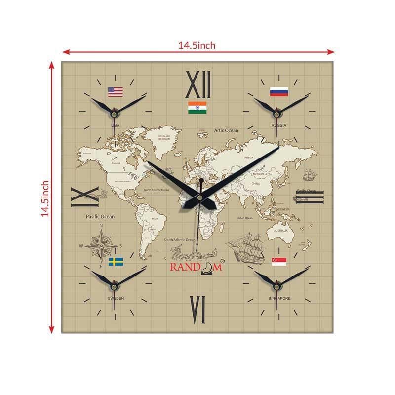 Around The World In 24 Hours Wall Clock - Beige media 5