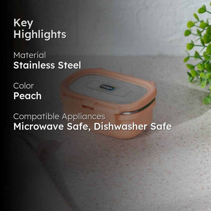 Port Microwave Safe Lunch Box (Peach) - 150 mL media 2