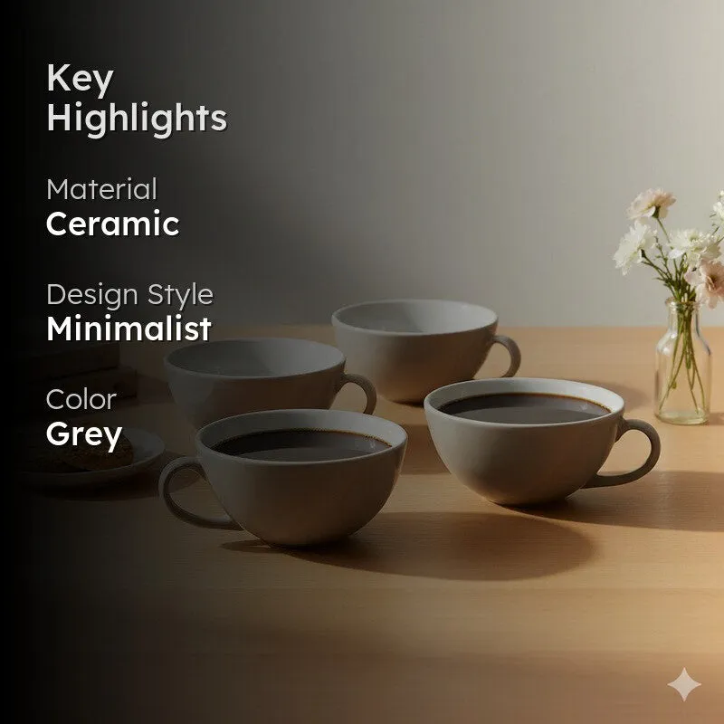 Morning Ceramic Coffee Mug (320 mL Each) - Set Of Four media 2