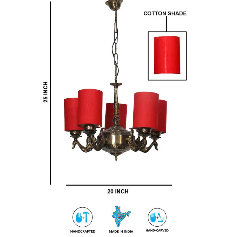 Akandha Cylindrical Golden Antique Ceiling Lamp media 6