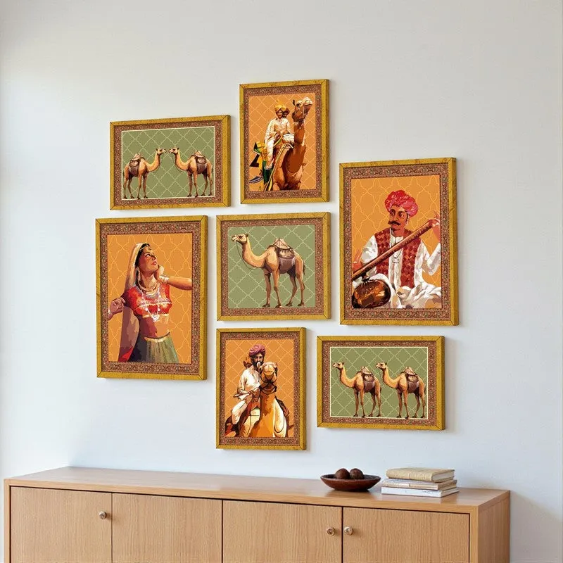 Rajasthani Muse Wall Art - Set Of Seven media 4