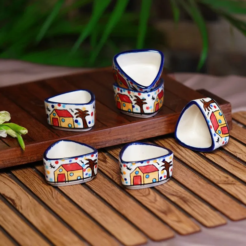 Bowlva Ceramic Dip Bowls (Multicolor ,50 mL Each) - Set Of Six media 1