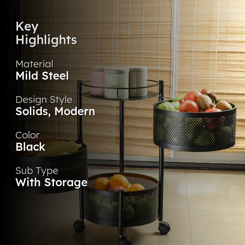 Meso Three Tier Storage Rack With Wheels media 2