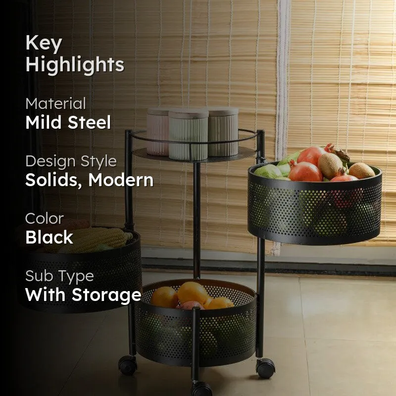 Meso Three Tier Storage Rack With Wheels media 2