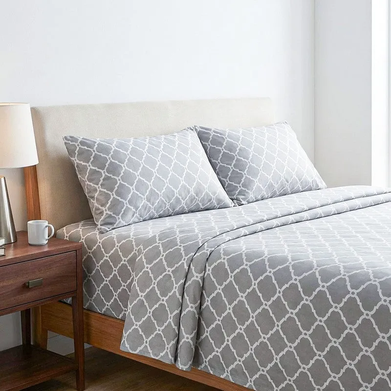 Ragnaa Ethnic Cotton Bedsheet (Grey) - 200 TC media 3