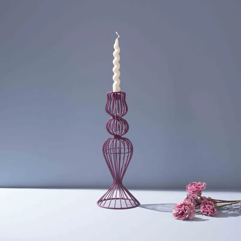 Twist Curve Candle Holder - Purple media 3