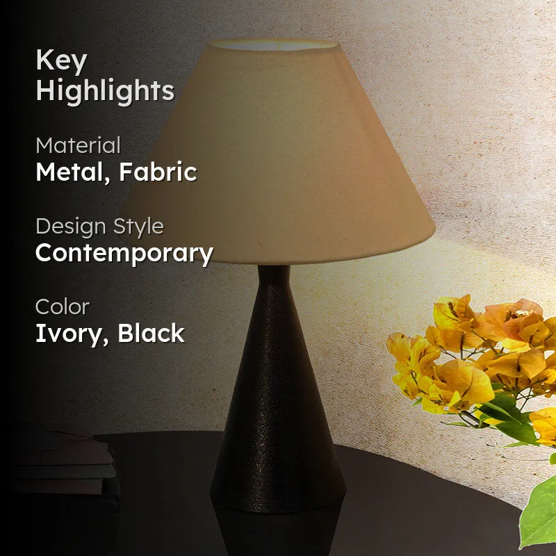 Neux Metal Table Lamp - Ivory,Black media 2