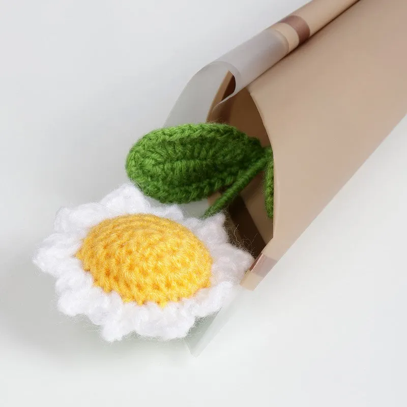 Crochet Handmade Daisy Bouquet - Yellow,White media 6