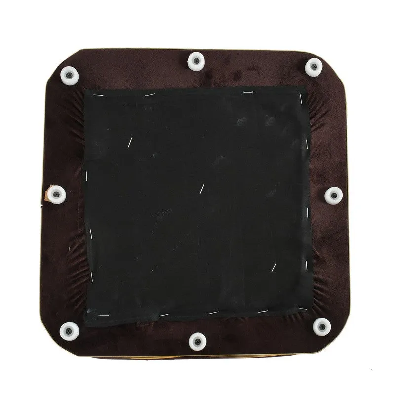 Aureum Solid Velvet Pouffe - Brown media 6