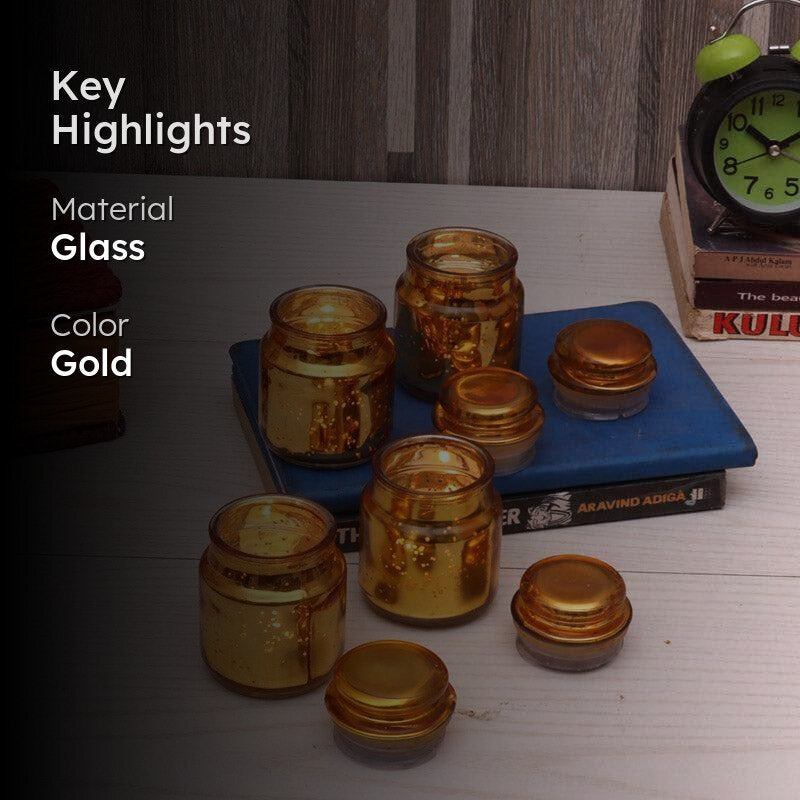 Tarusha Tealight Candle Holder (Gold) - Set Of Four media 2