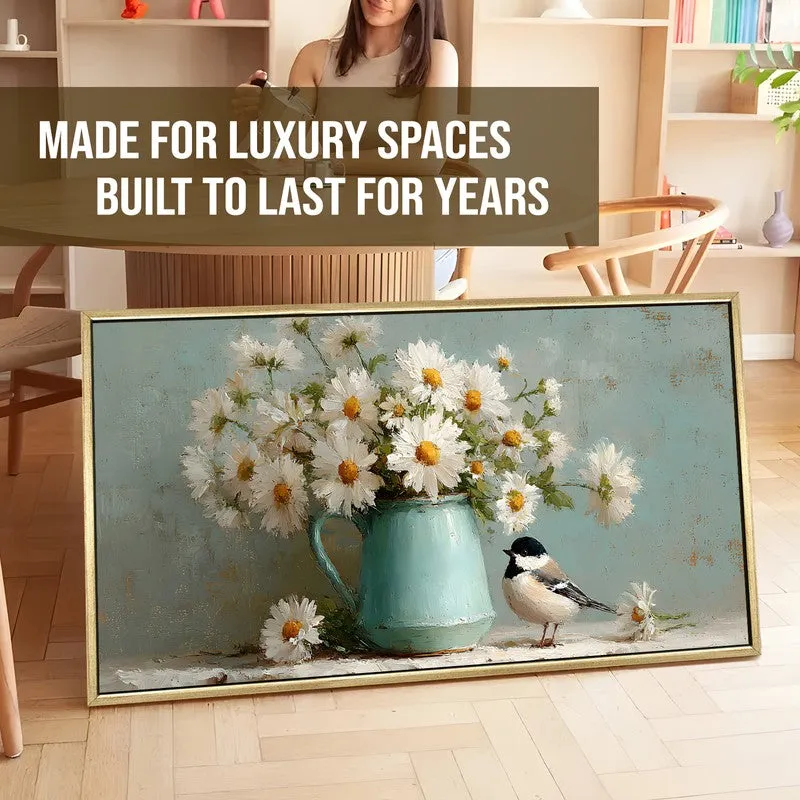 Cozy Bloom Canvas Wall Painting With Frame media 5