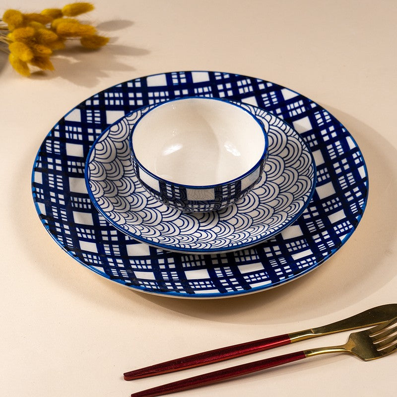 Indigo Breeze Ceramic Dinner Set - 18 Piece Set media 4