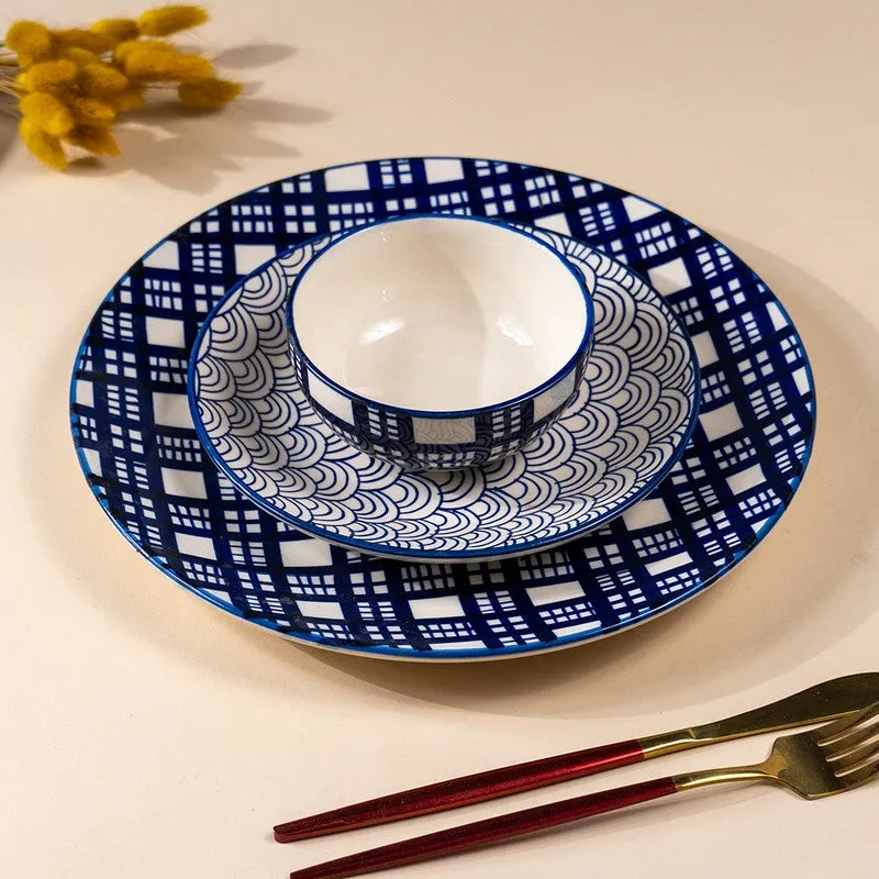 Indigo Breeze Ceramic Dinner Set - 18 Piece Set media 4