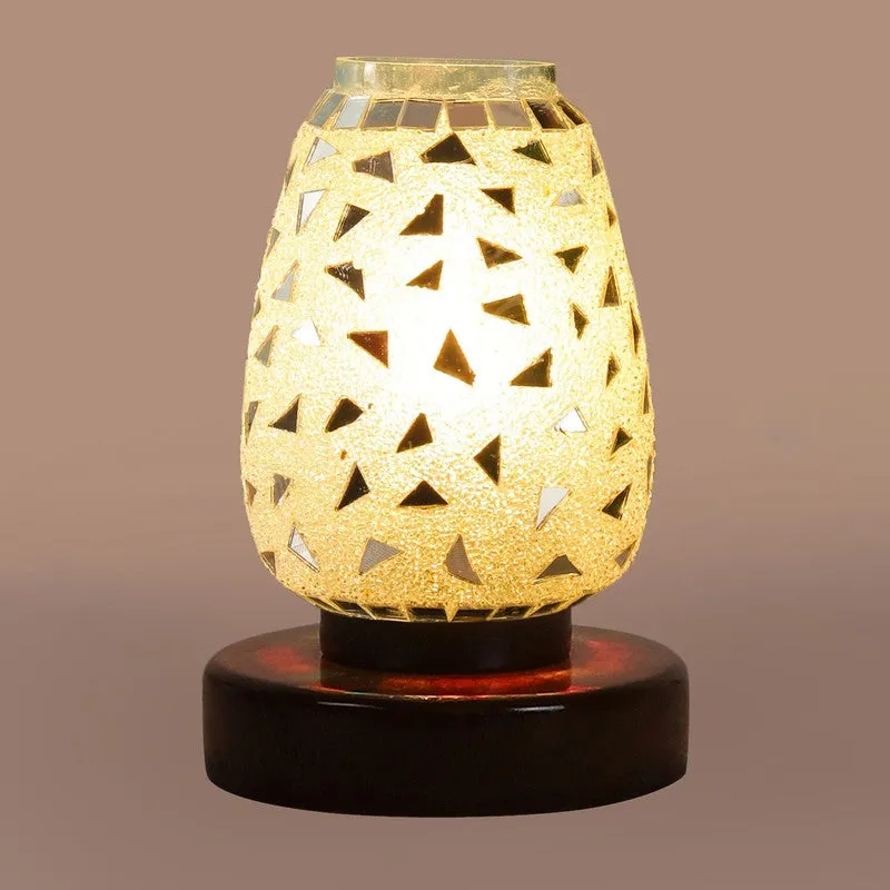 Auralisse Mosaic Glass Table Lamp With Wooden Base - Multicolor media 7