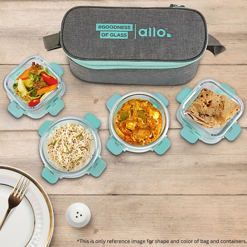 Sniblo Leak Proof Glass Lunch Box with Bag- Set of Four media 6