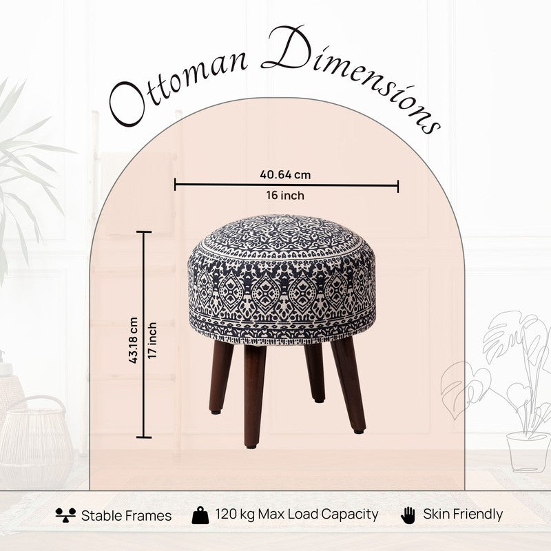 Dona Cotton Ottoman (Blue) - Set Of Two media 6