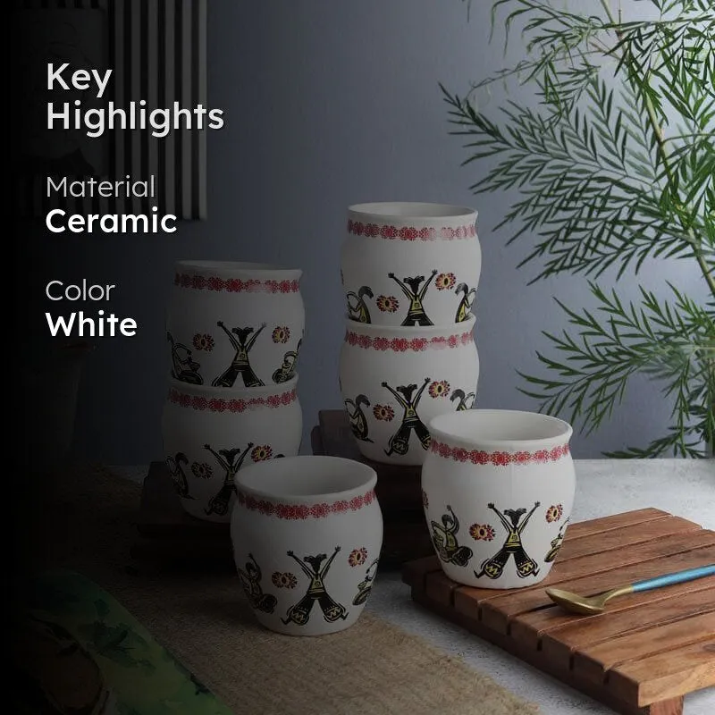 Warli World Kullad - Set Of Six media 2