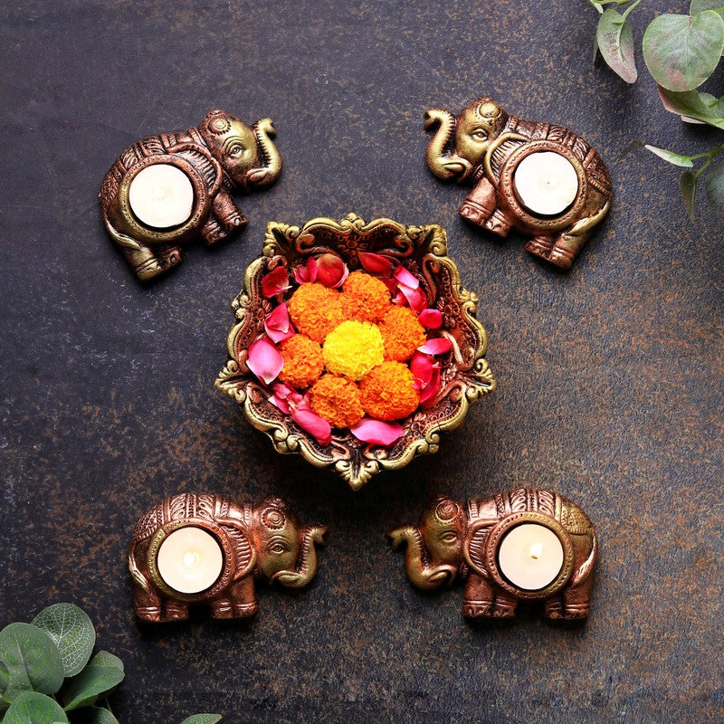 Elephant Tea Light Holder - Set Of Four