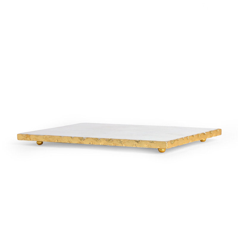 Trendy Appetizer Hand Crafted (Marble,Brass) Marble Platter media 5