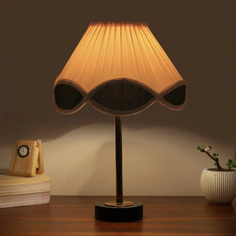 Valenica Rodin Wooden Table Lamp - White,Gold,Black media 1