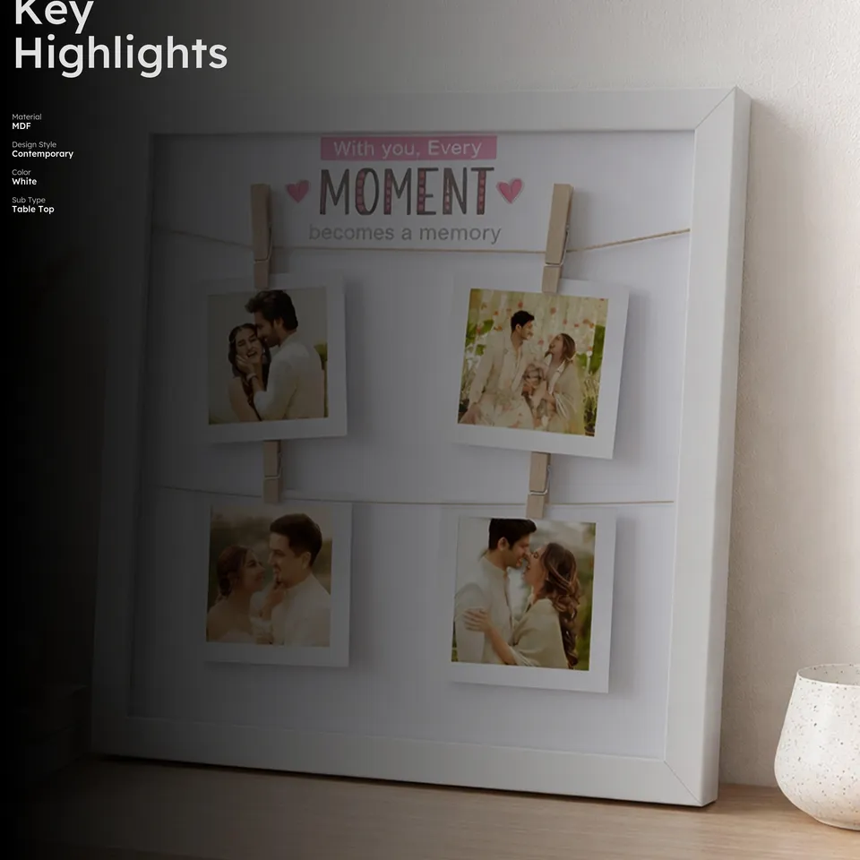 TimelessString MDF Photo Frame - White media 2