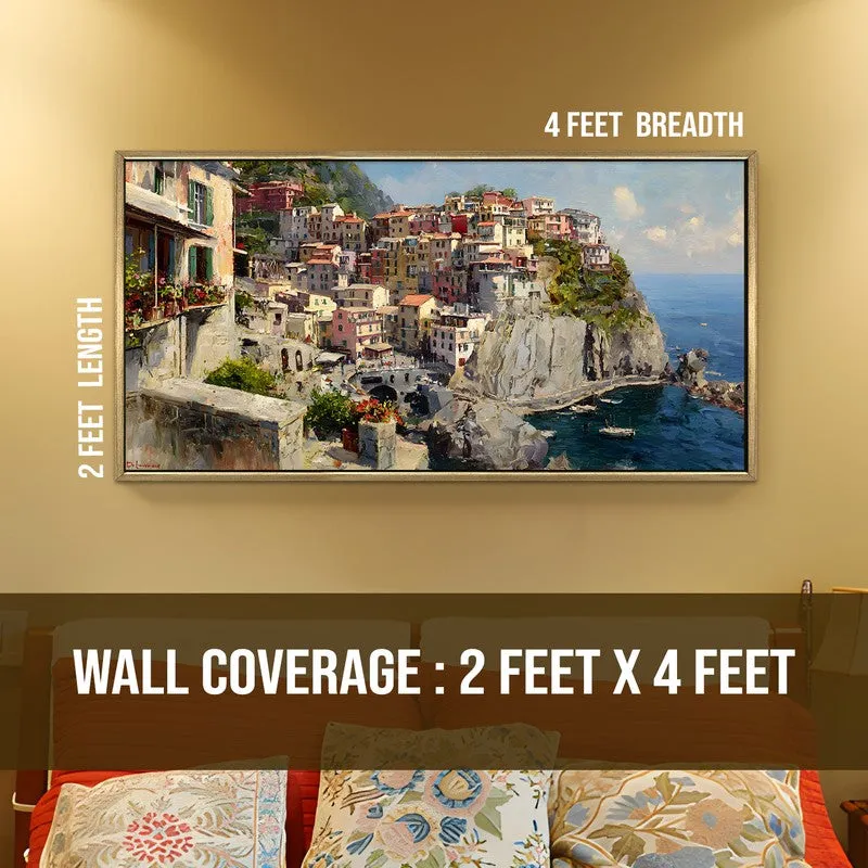 Chromatic Coast Canvas Wall Painting With Frame media 9