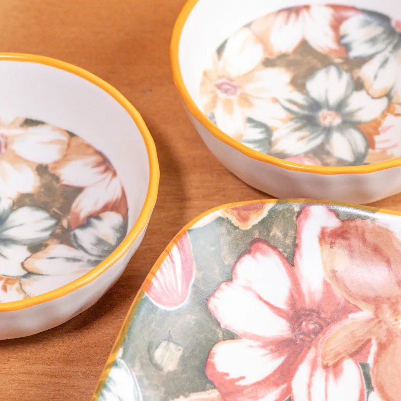 Golden Bloom Porcelain Platter - Four Piece Set media 5