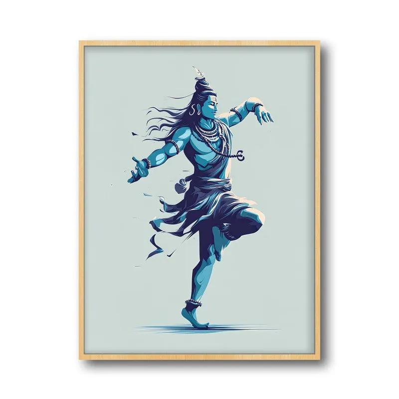 Shiva Tandava Divine Archival Paper Wall Art - Natural Brown Frame media 5