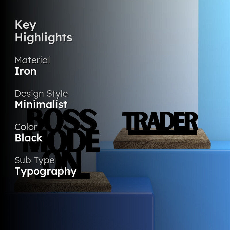 Trader's Triumph Typography Showpiece - Set Of Two media 2
