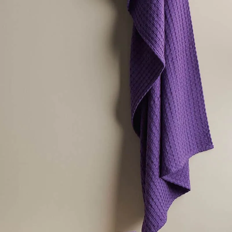 Alyssa Textured Waffle Bath Towel - Violet media 1