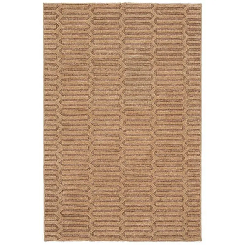 Diores Hand Tufted Geometric Wool & Nylon Carpet - Brown media 1