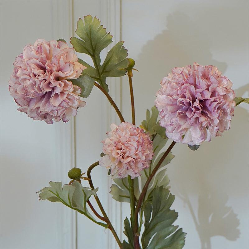 Faux Ball Mum Chrysanthemum Flower Stick (Pink) - 28 CM media 4