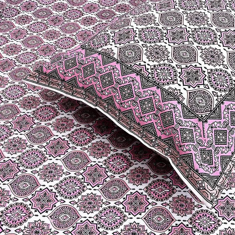Amritasha Ethnic Cotton Bedsheet (Pink) - 144 TC media 3