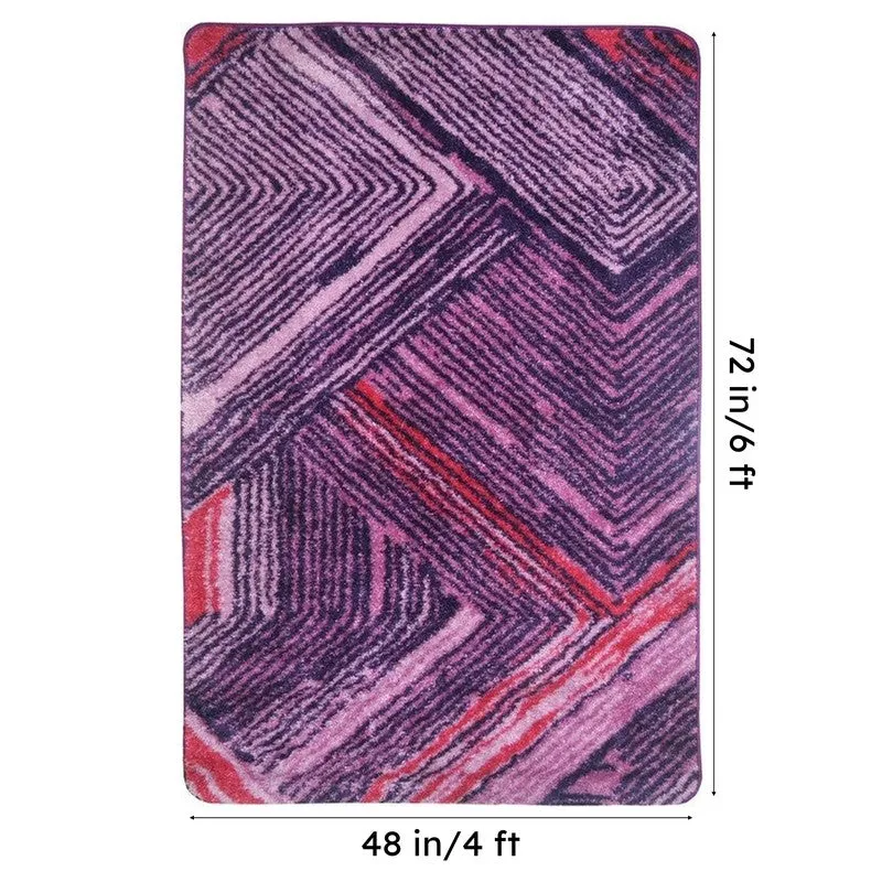 Halven Abstract Micro Fiber Area Rug - Purple media 7
