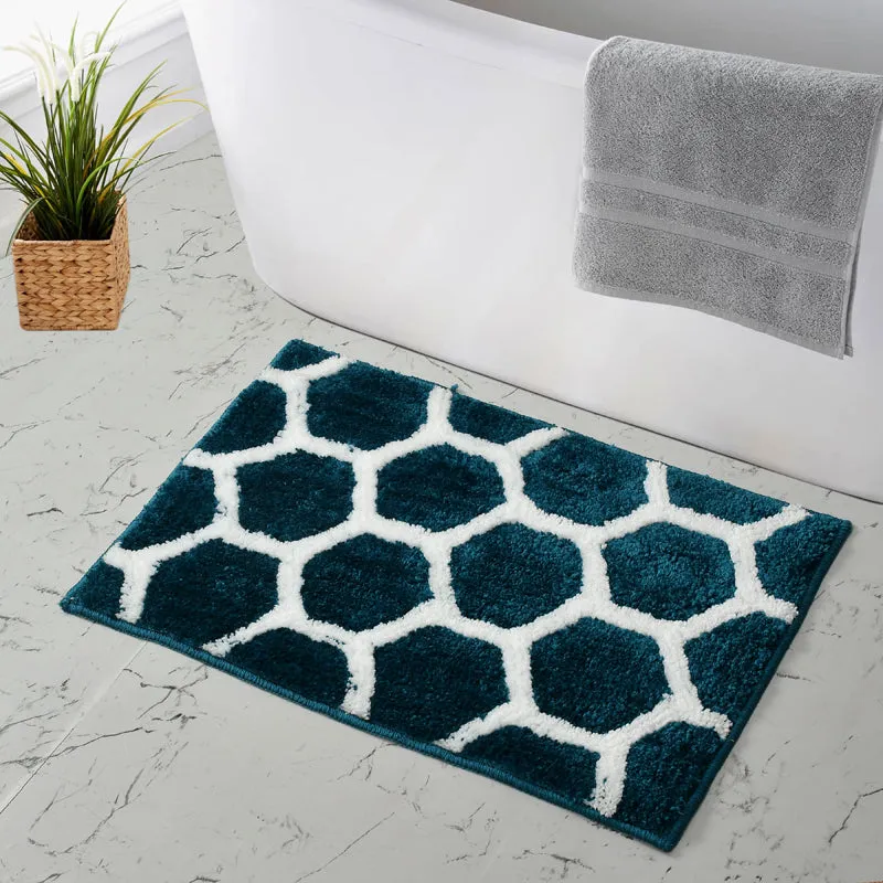 Trevona Cotton Bath Mat - Teal media 3