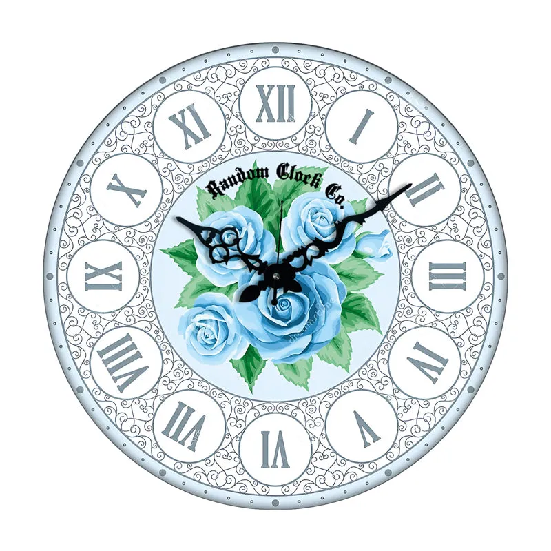 Blue Rosa Wood Analog Wall Clock media 7