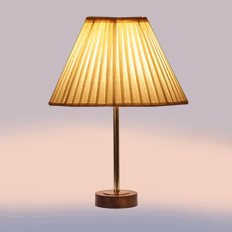 Pleatra Rodin Wooden Table Lamp - White,Gold,Brown media 5